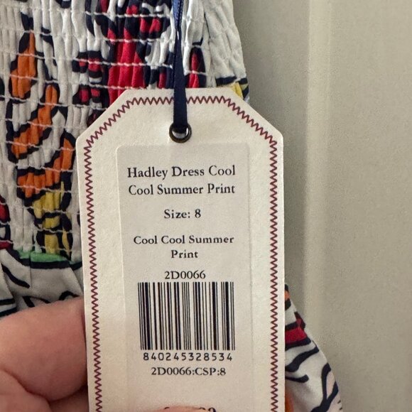 New Classic Prep Girls Smocked Hadley Dress Cool Cool Summer Print Size 8 - Picture 10 of 11